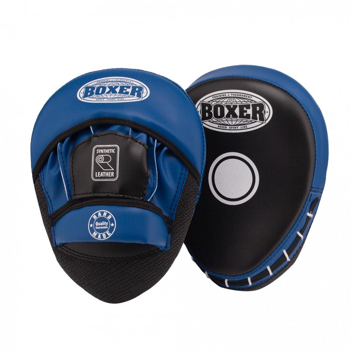 Лапи боксерські гнуті BOXER шкірвініл 0,8 мм чорно-сині
