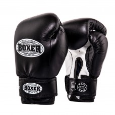Перчатки боксерские BOXER 10 oz кожа 0,8 -1 мм черные