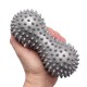 Масажний м'яч арахіс із шипами 16×6,5 см твердий ПВХ для міофасціального релізу та масажу спини сірий