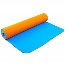 Коврик для фитнеса и йоги (йога мат) Zelart двухслойный 1730*610*6 мм оранжево-синий  ZEL PROFI-5172-5