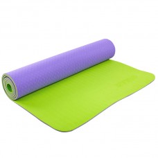 Коврик для фитнеса и йоги (йога мат) Zelart двухслойный 1730*610*6 мм сиренево-салатовый ZEL PROFI-5172-9