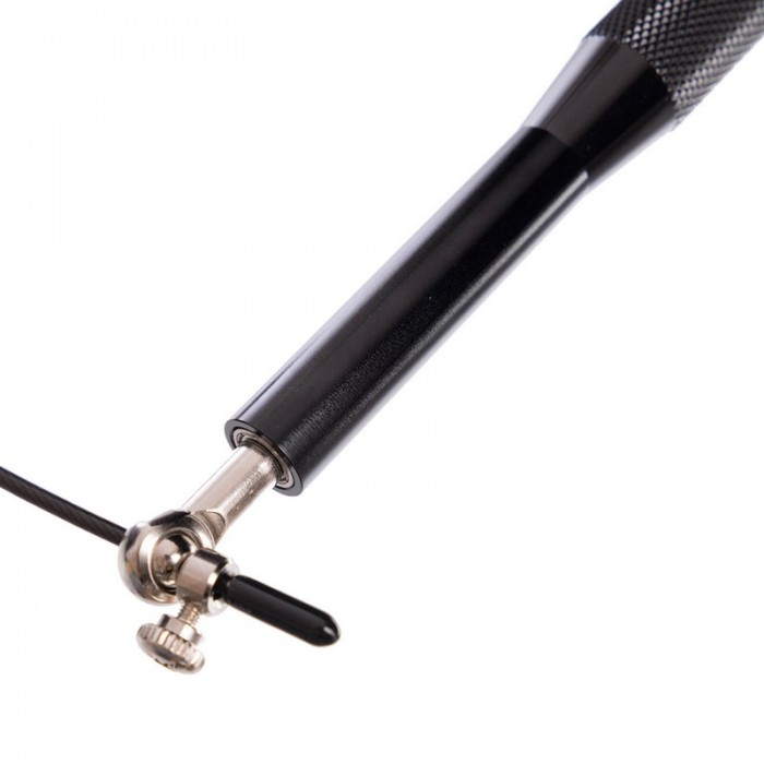 Скакалка швидкісна Кроссфіт з підшипником та сталевим тросом з алюмінієвими ручками CIMA чорний