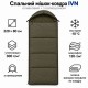 Спальный мешок IVN Comfort Max Fleece 220×80 см теплый флисовый с оливковым капюшоном